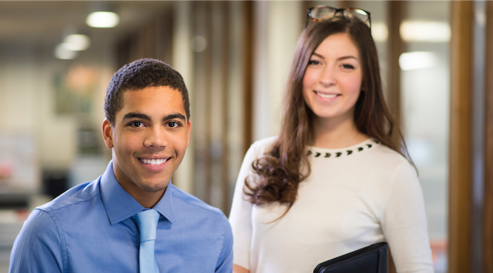 two young employees on a youth employability programme