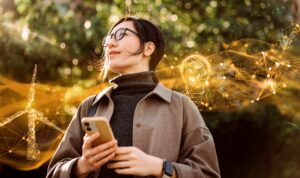 Woman with mobile phone